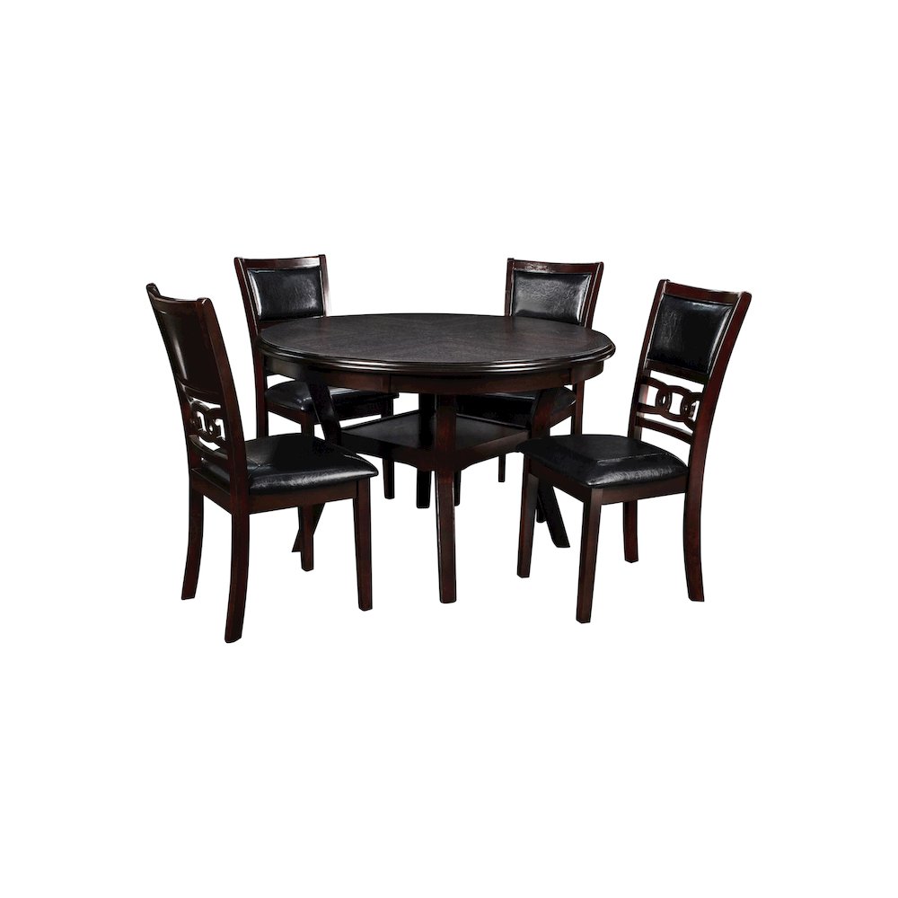 Gia 5-Piece 47" Wood Round Dining Set, Ebony. Picture 1
