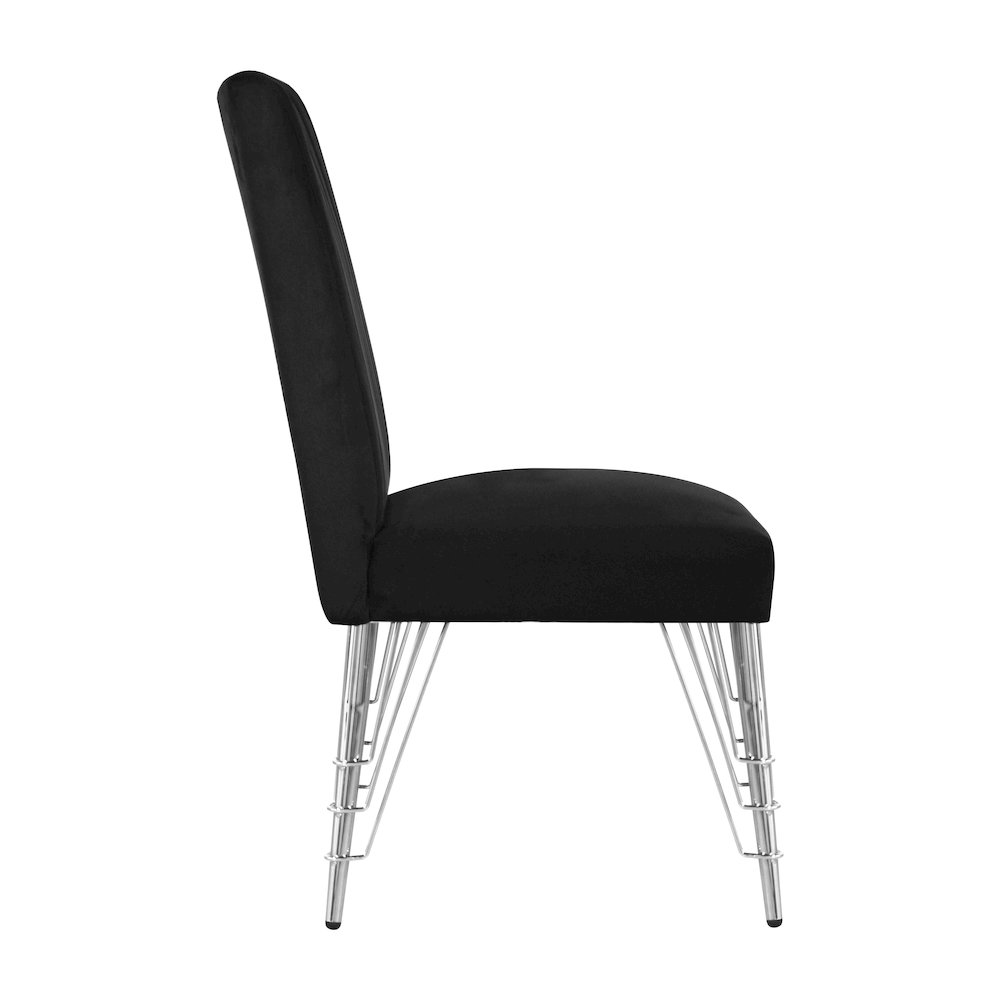 Ava Wood Upholstered Dining Chair in Black (Set of 2). Picture 4