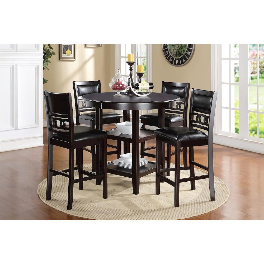 Gia 5-Piece Transitional Wood Dining Set in Ebony. Picture 10
