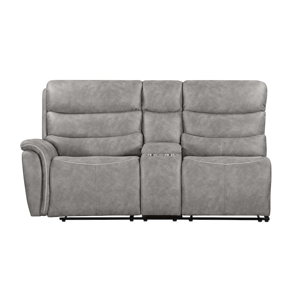 Kamari 3-Piece Polyester Fabric Manual Sectional Set, Gray. Picture 12