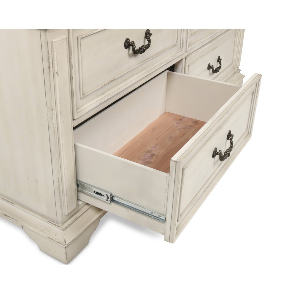 Furniture Anastasia 7-Drawer Solid Wood Dresser in Antique White. Picture 5