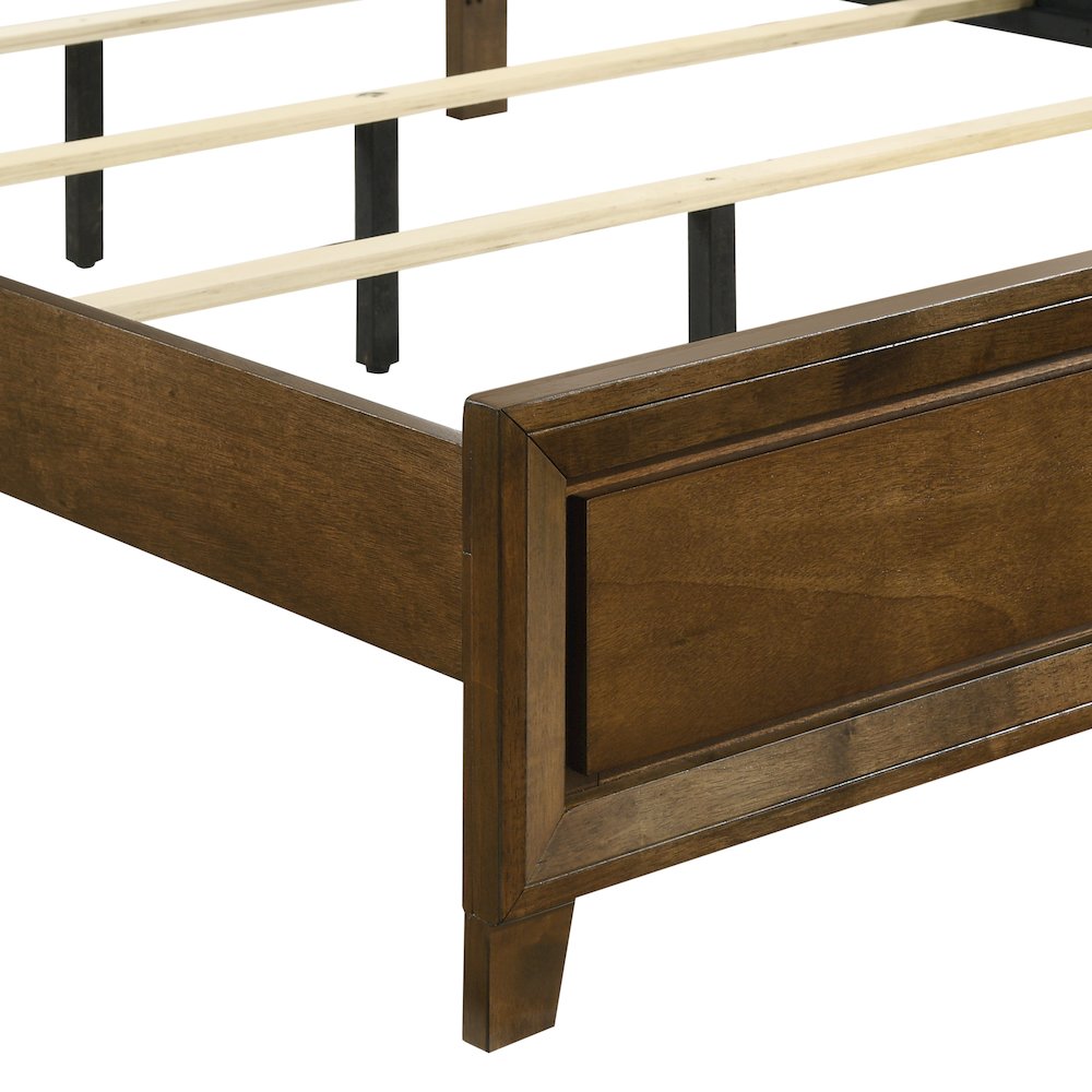 Ballard Wood Queen Panel Bed in Walnut Brown. Picture 5