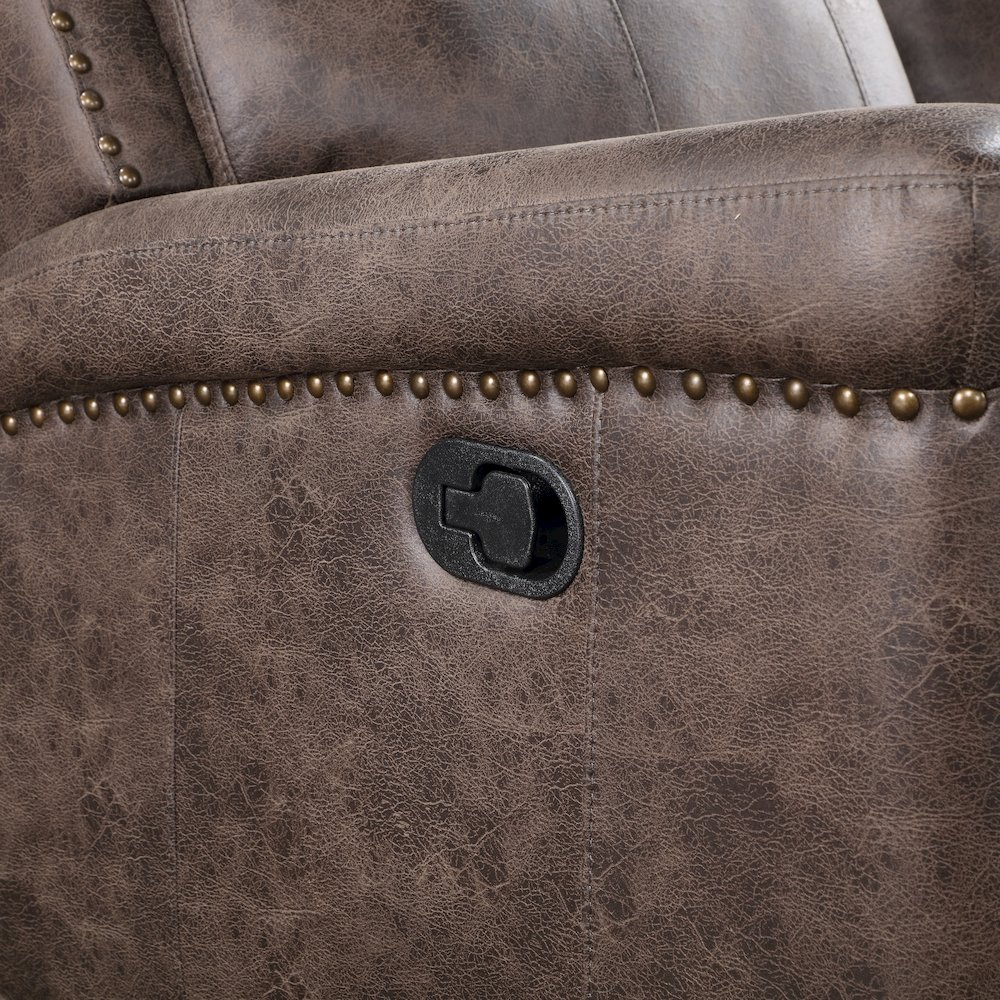 Quade 3-Piece Fabric Manual Living Room Set, Mocha. Picture 16