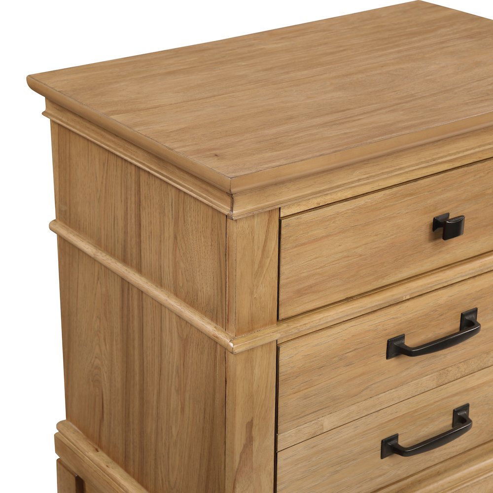 Sunstone Wood 3-Drawer Nightstand in Honey. Picture 7