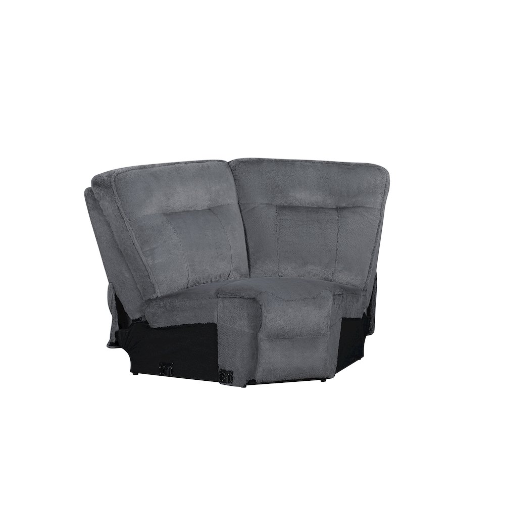 Teddy 3-Piece Fabric Power Sectional in Gray. Picture 19
