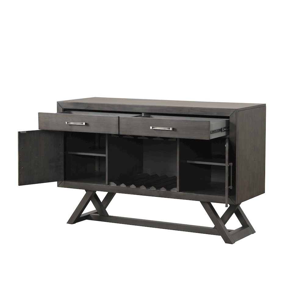 High Line Wood 2-drawer Server, Coffee. Picture 4