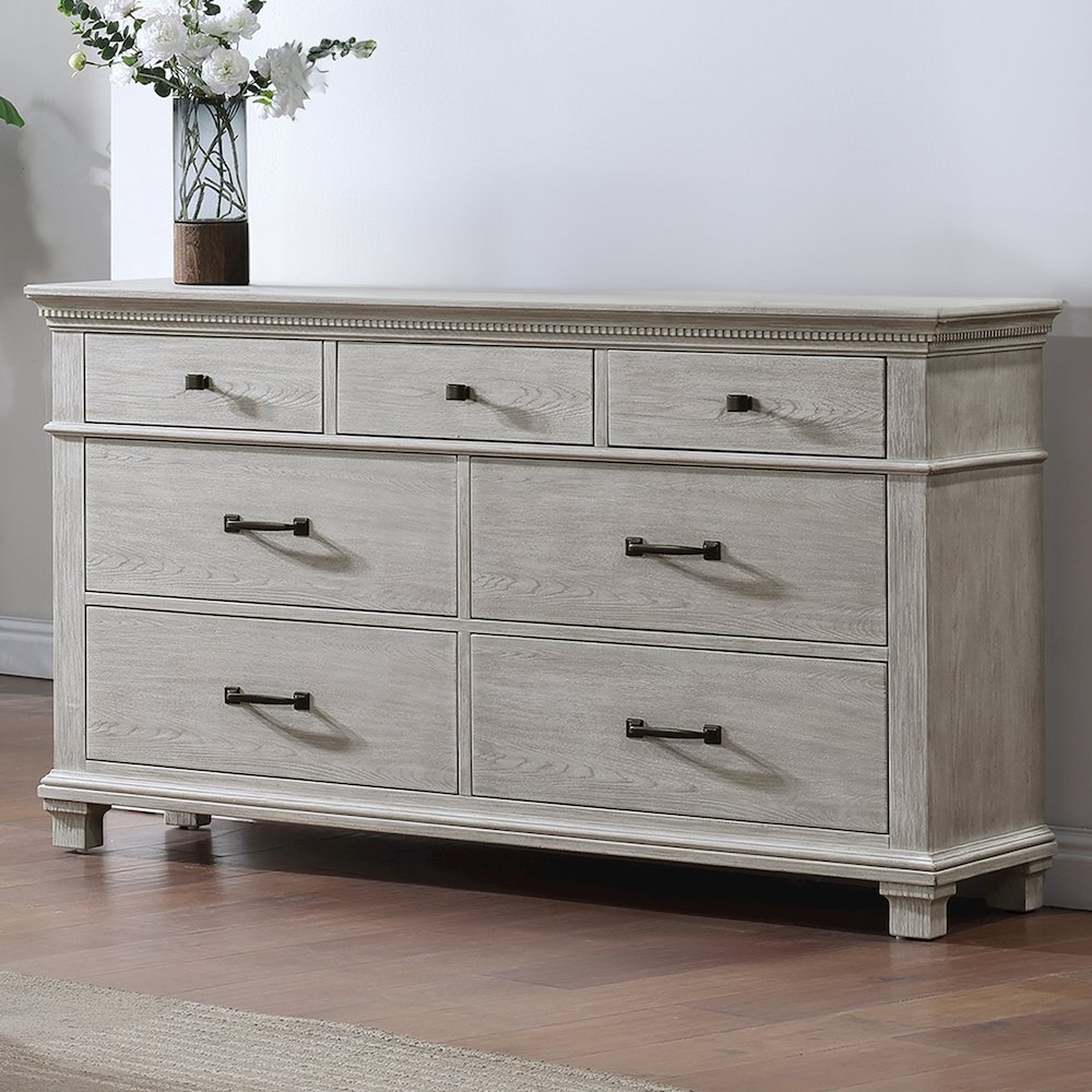 Silver Sands Wood 7-Drawer Dresser in Gray. Picture 2