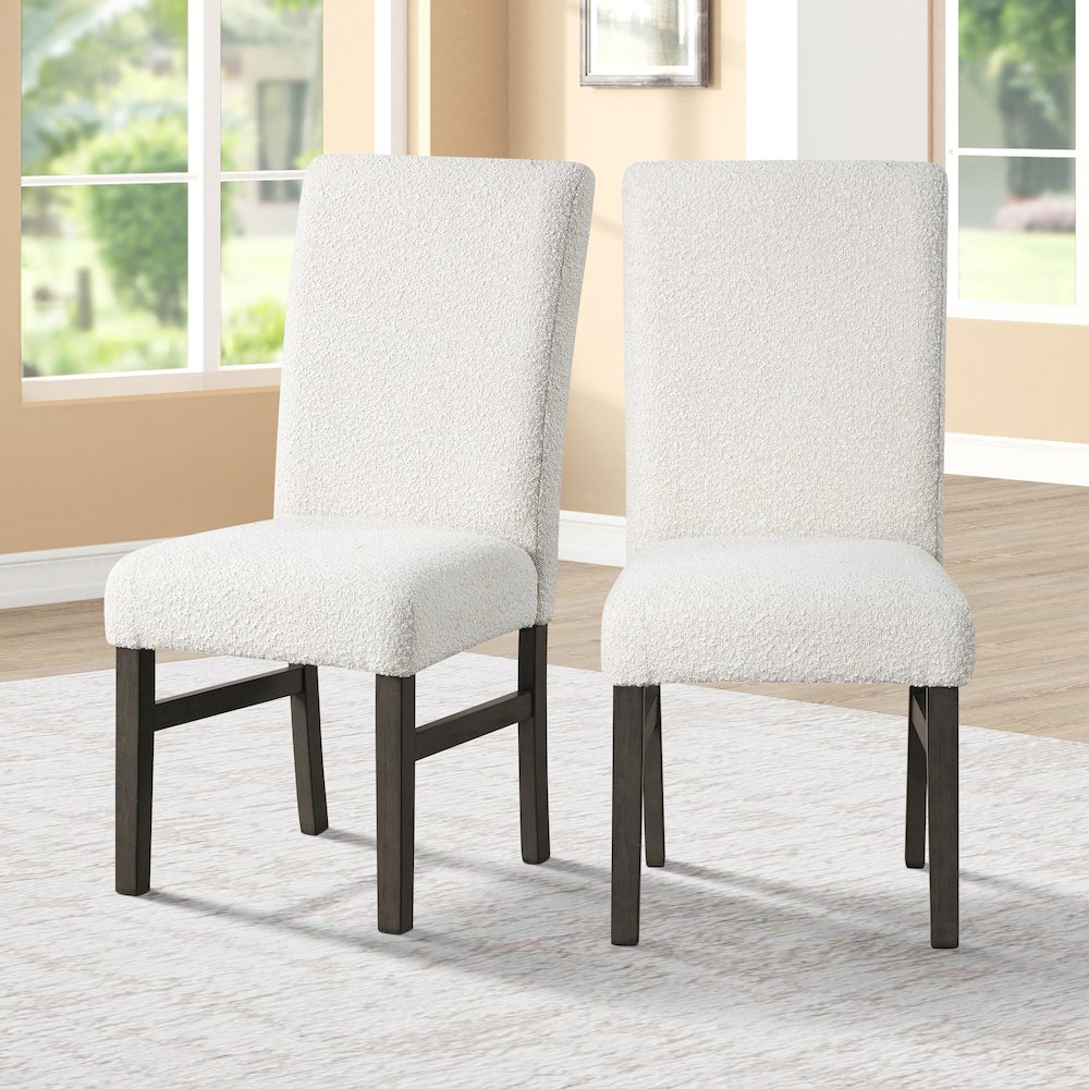 High Line Upholstered Dining Chair (Set of 2), White. Picture 2