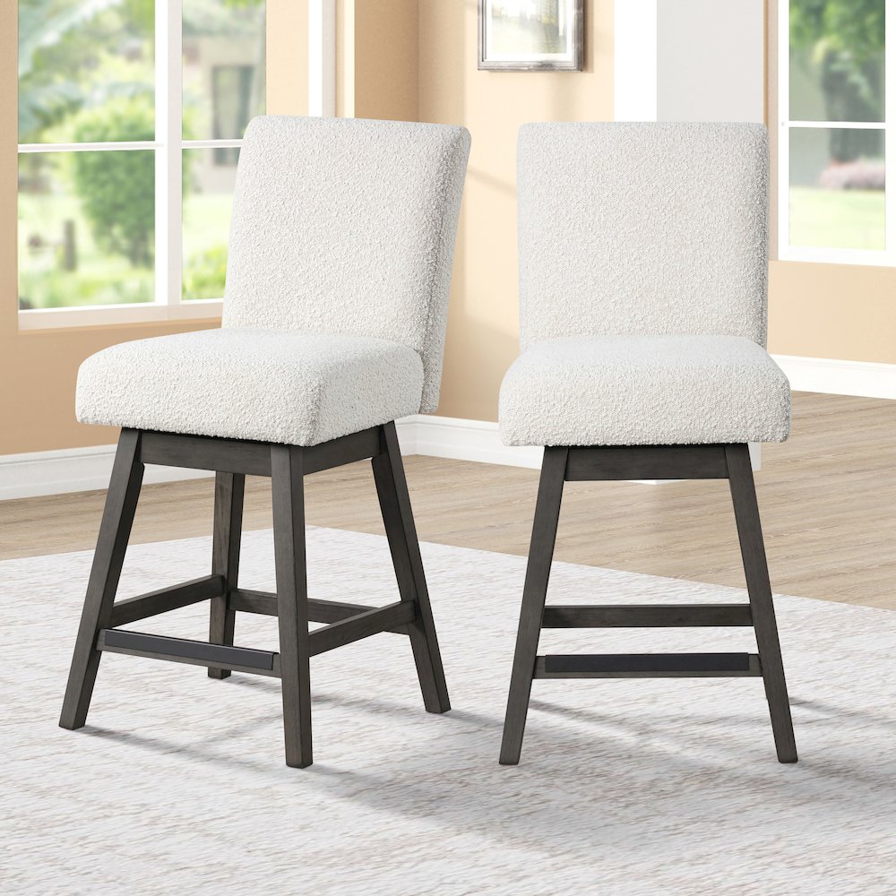 High Line Swivel Counter Chair (Set of 2), White. Picture 2