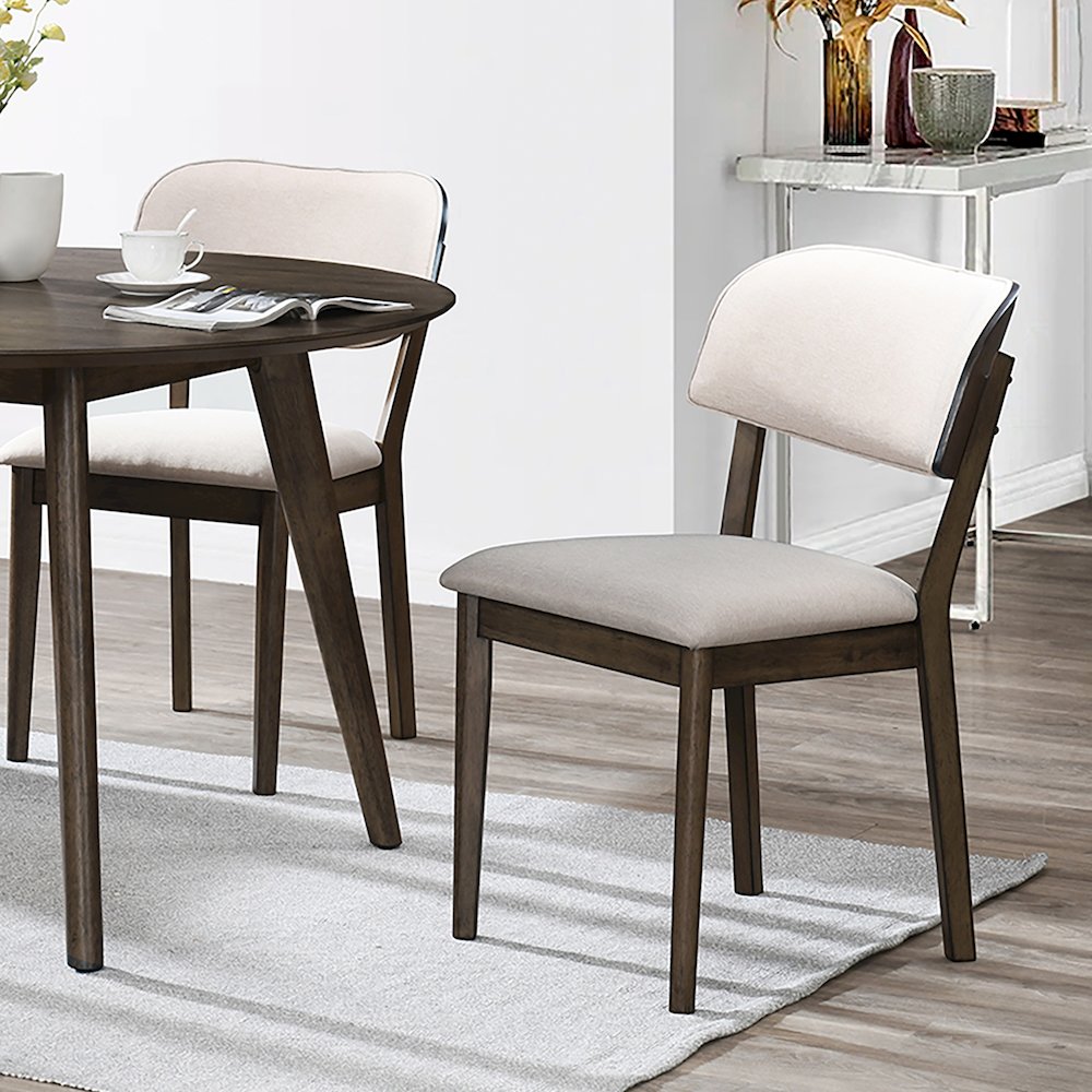 Rex Wood Upholstered Dining Chair (Set of 2), Walnut. Picture 5