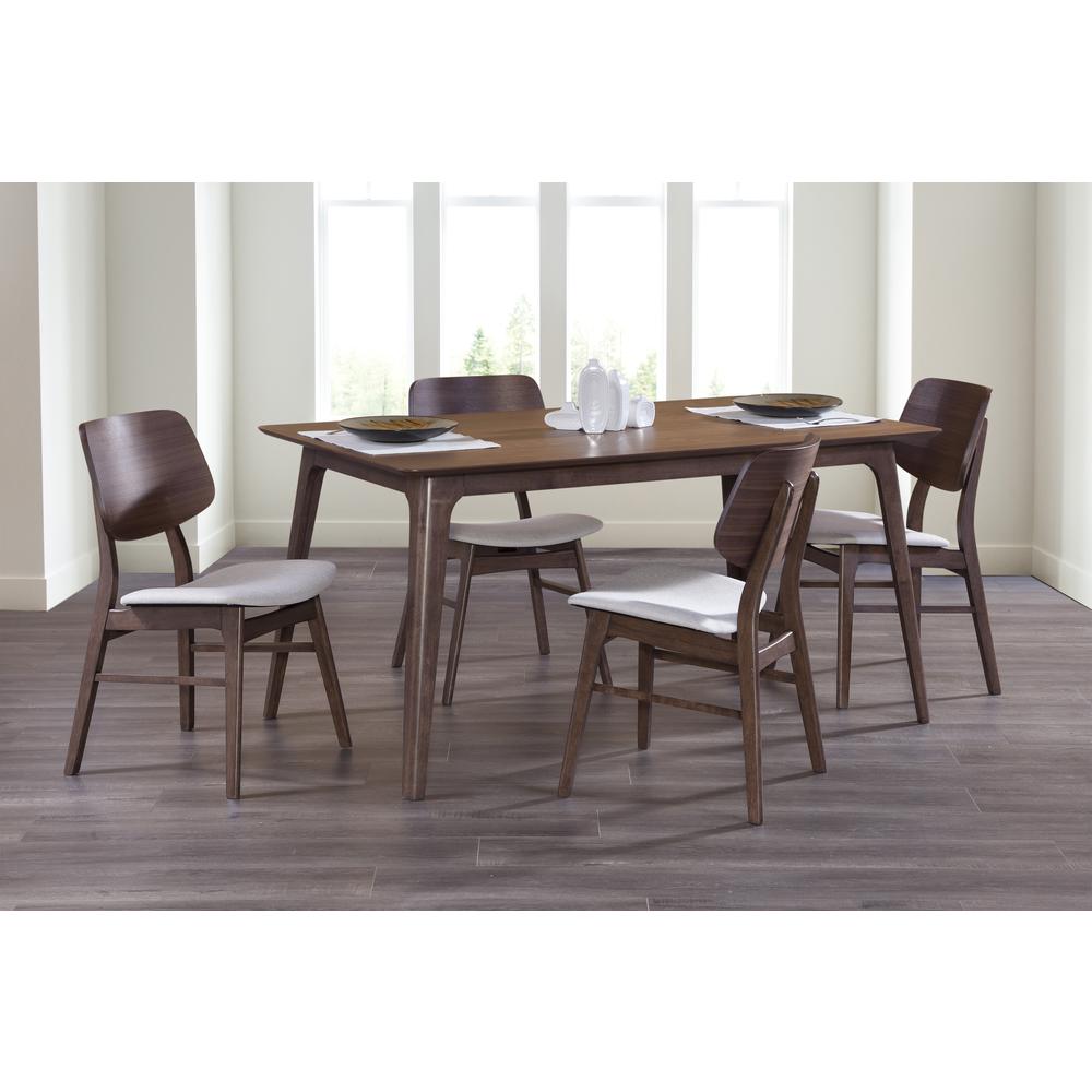 Furniture Oscar Solid Wood Table and 4 Chairs in Brown. Picture 2
