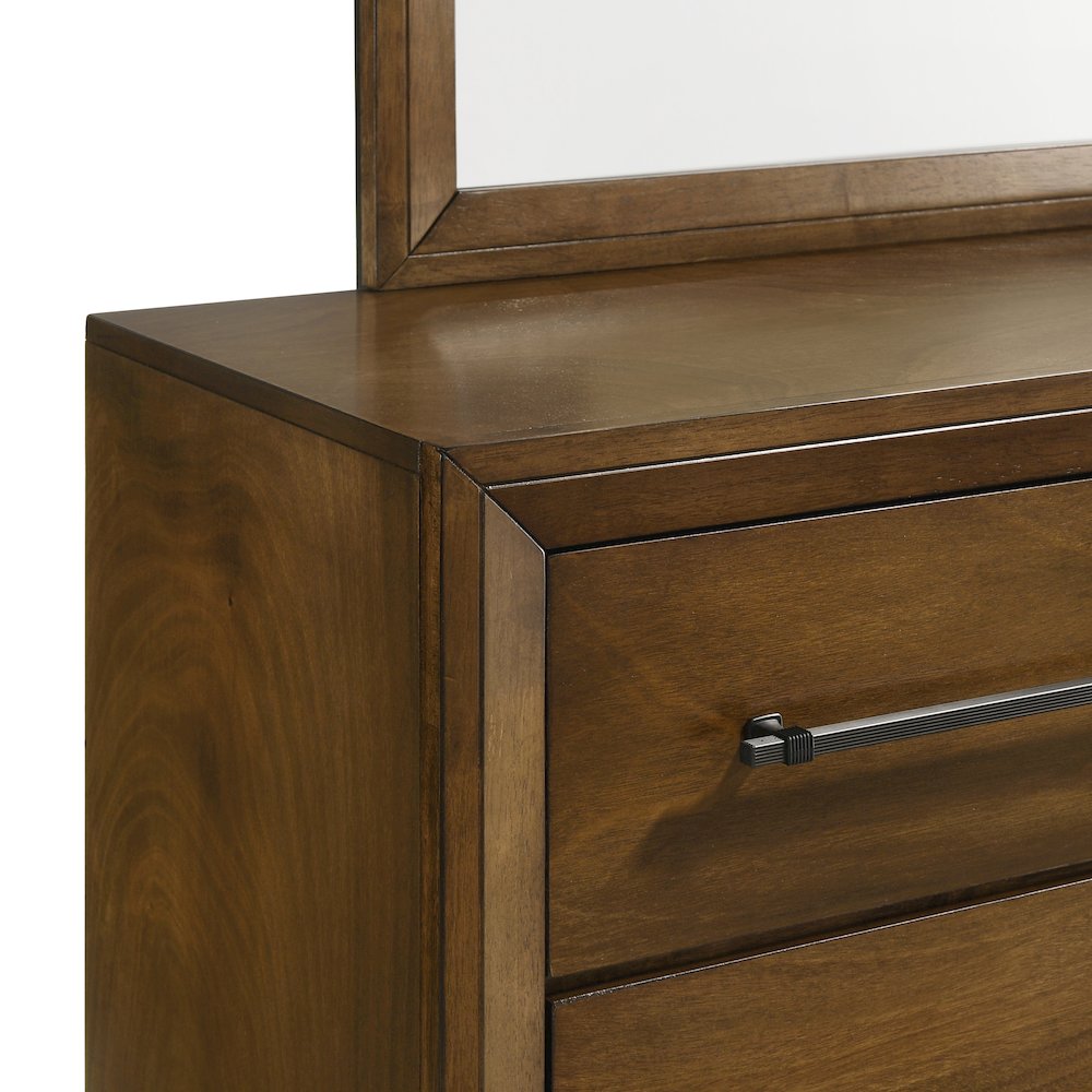 Ballard 2-Piece Wood Dresser Mirror Set in Walnut Brown. Picture 6