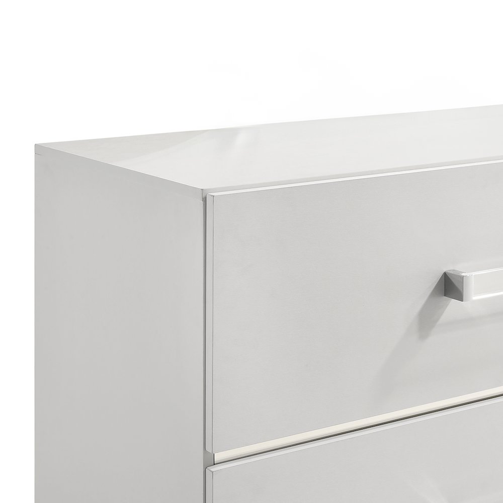Europa Wood 6-Drawer Dresser, White. Picture 6