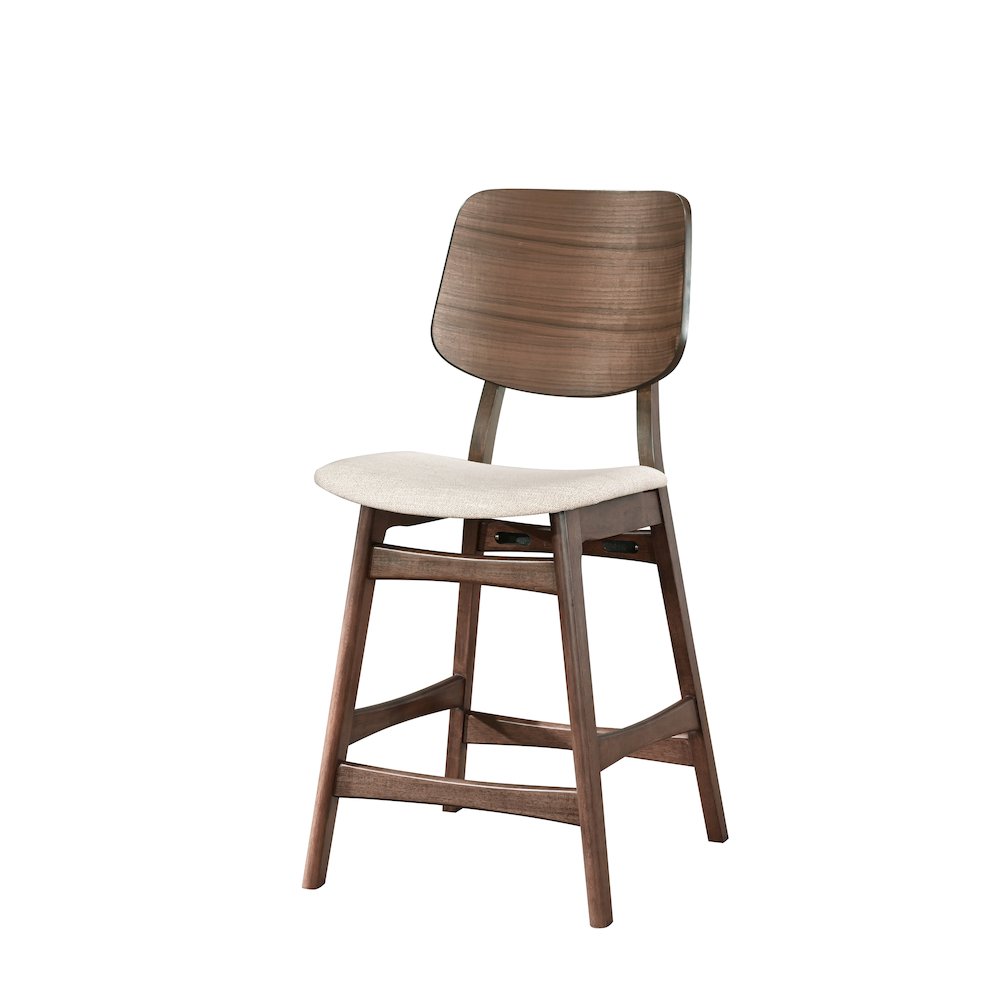 Oscar Wood Counter Dining Chairs in Walnut (Set of 2). Picture 3