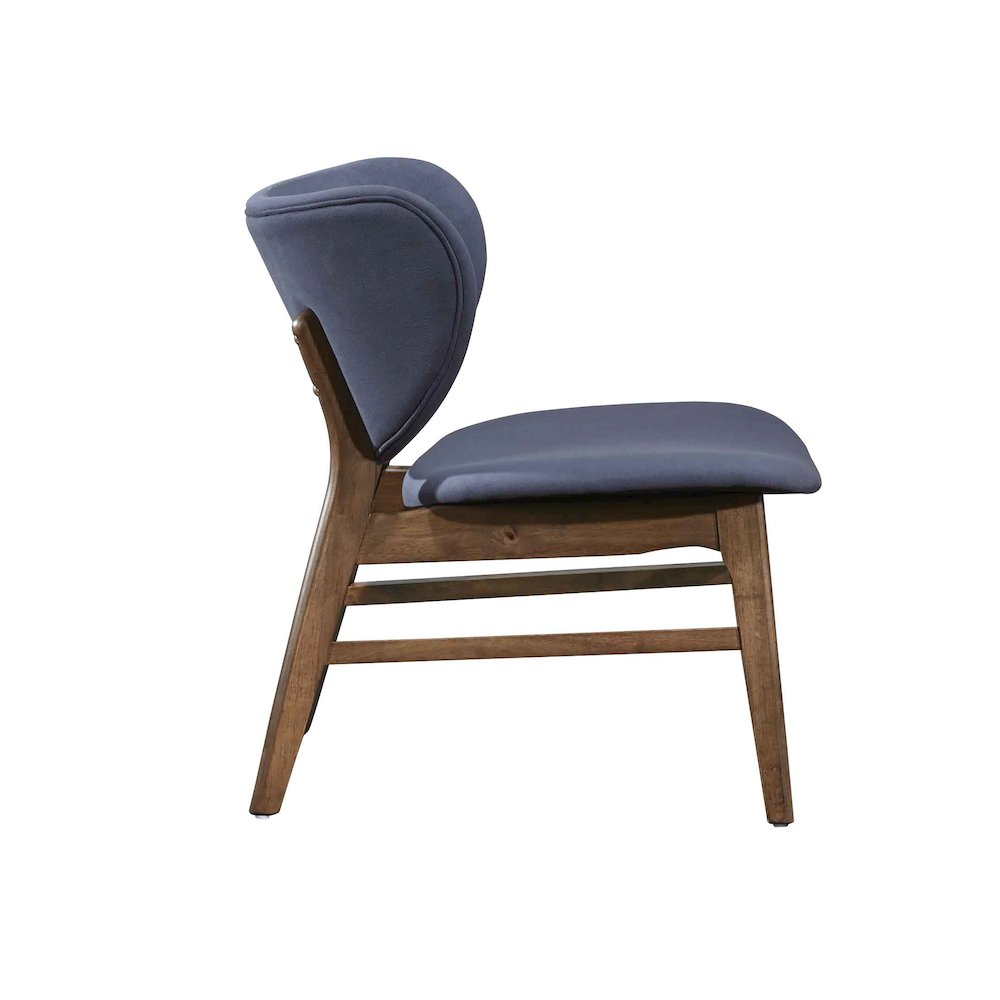 Adler 2-Piece Wood & Fabric Lounge Chair in Blue. Picture 5