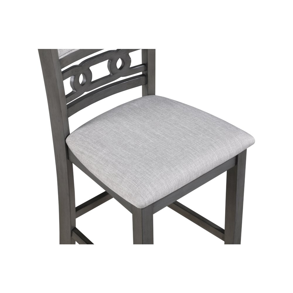 Gia 3-Piece 42" Wood Counter Drop Leaf Table Set, Gray. Picture 13