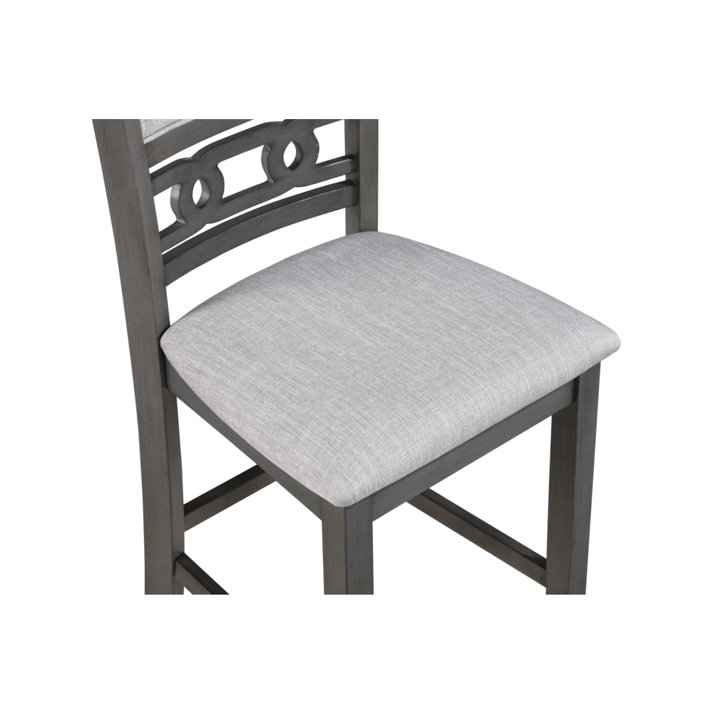 Furniture Gia Solid Wood Counter Table 2 Chairs in Gray. Picture 4
