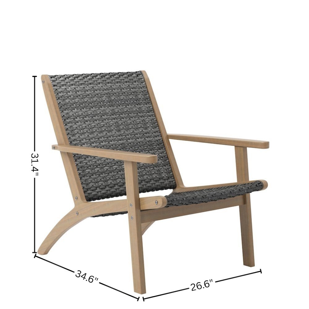 Gray Club Chairs Set of 2, Comfy Patio Chair for Outdoor Seating. Picture 9