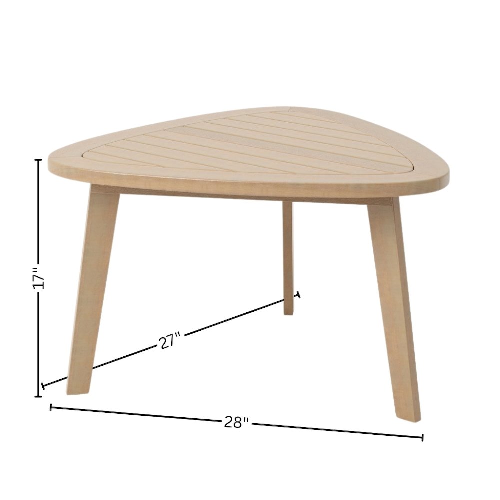 Solid Wood Patio End Table in Beige, Small Outdoor Table for Patios. Picture 7