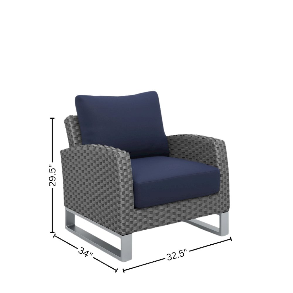 Outdoor Chairs Set of 2 Gray Aluminum Metal Patio Furniture Sets Chairs. Picture 6