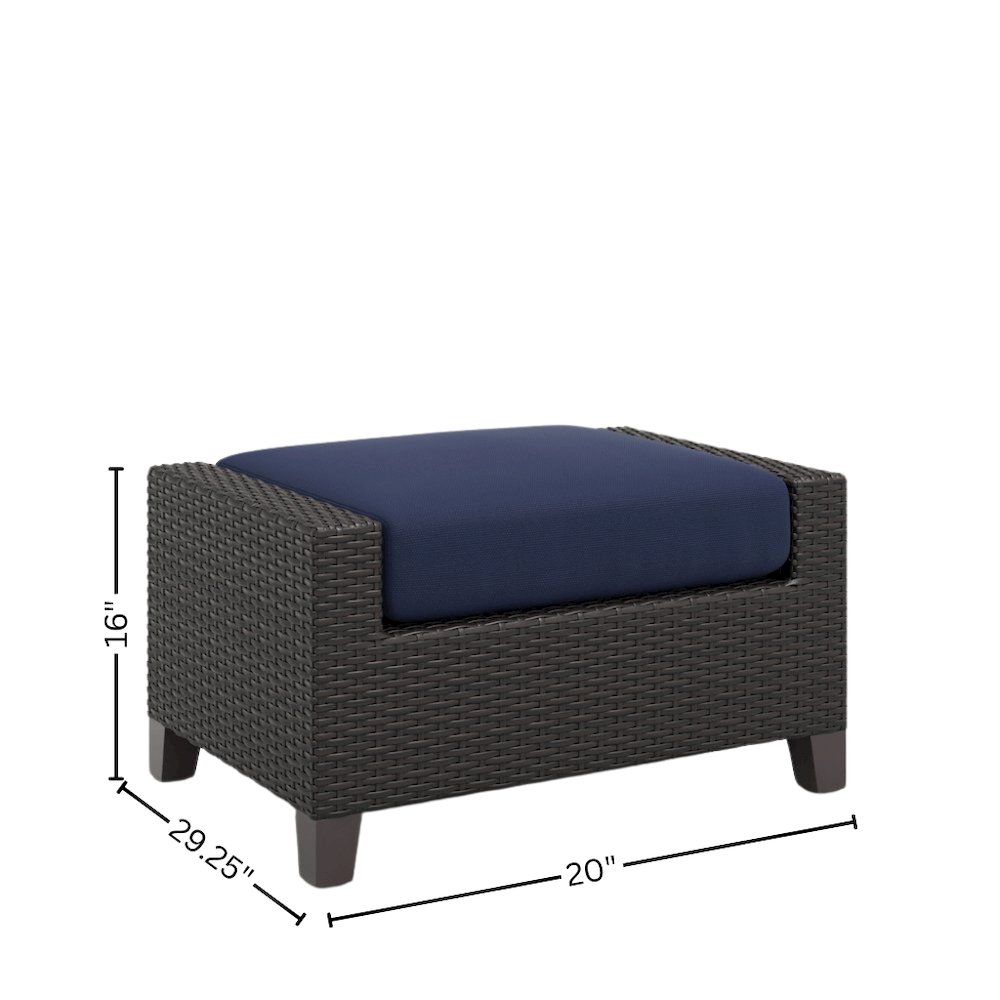 Brown Outdoor Ottoman Set of 2, Foot Rest Ottomans for Patio Use. Picture 7