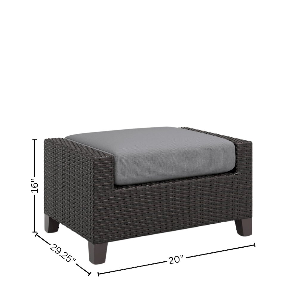 Outdoor Escape Outdoor Ottomans for Patio, Wicker Footstools, Set of 2. Picture 7