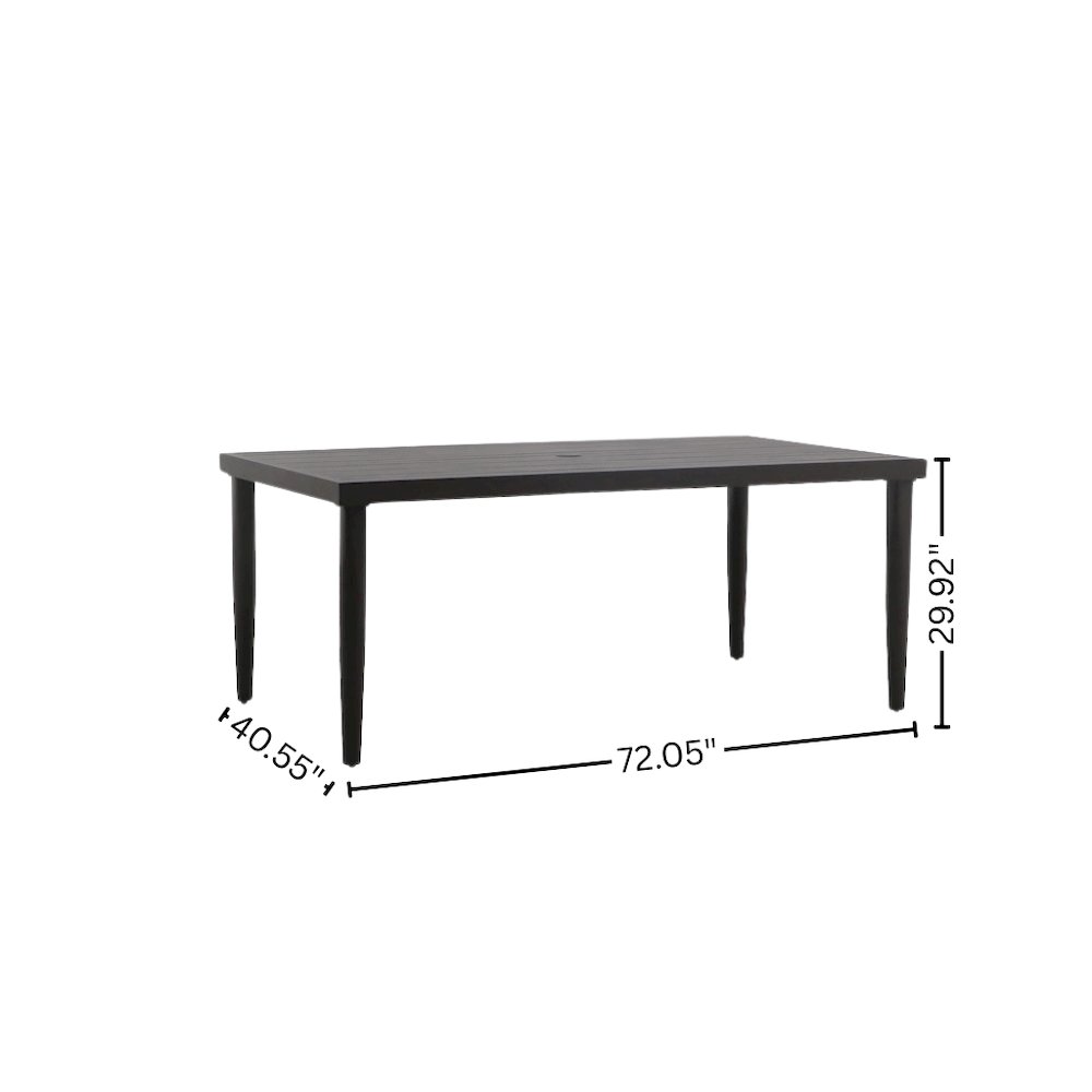 Brown Metal Patio Dining Table, Outdoor Metal Table for Deck or Garden. Picture 6