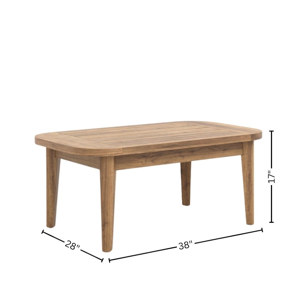 Brown Wood Outdoor Coffee Table, Patio Coffee Tables for Outside Use. Picture 7