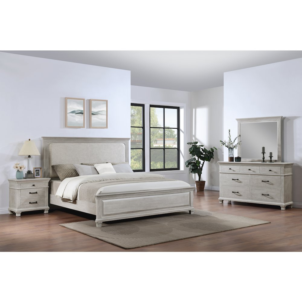 Silver Sands 4Pc Wood King Bedroom Set w Ns in Gray. Picture 2