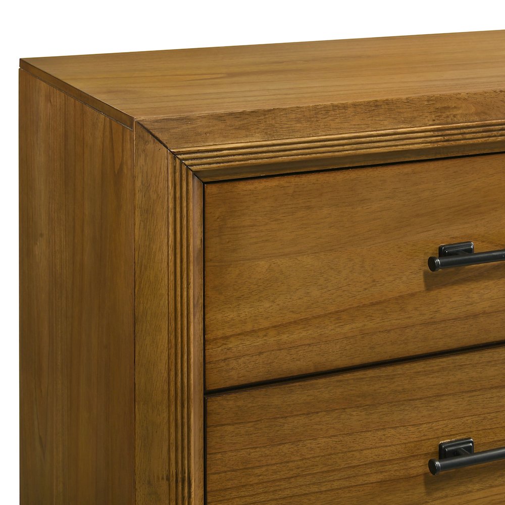 Talcott Wood 5-Drawer Chest in Honey/Brown. Picture 6