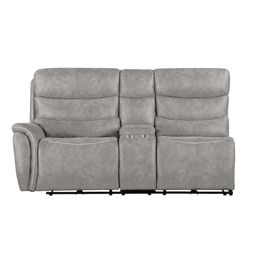Kamari 3-Piece Polyester Fabric Power Sectional Set, Gray. Picture 12
