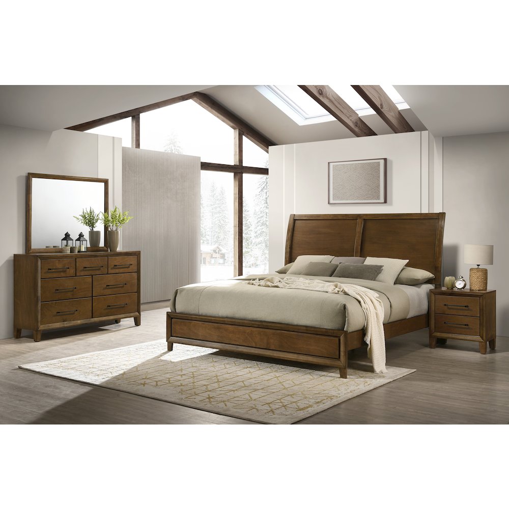 Ballard 4-Piece Wood King Bedroom Set in Walnut. Picture 18
