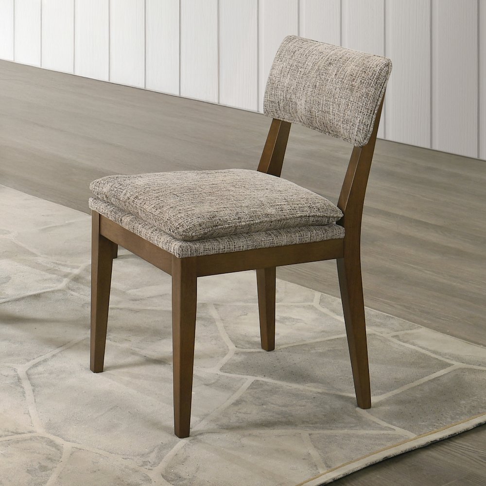 Miller Wood and Fabric Side Chair in Walnut (Set of 2). Picture 2