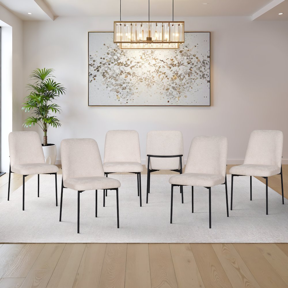 New Classic Furniture Erik Fabric Upholstered Dining Chair in Beige (Set of 6). Picture 8