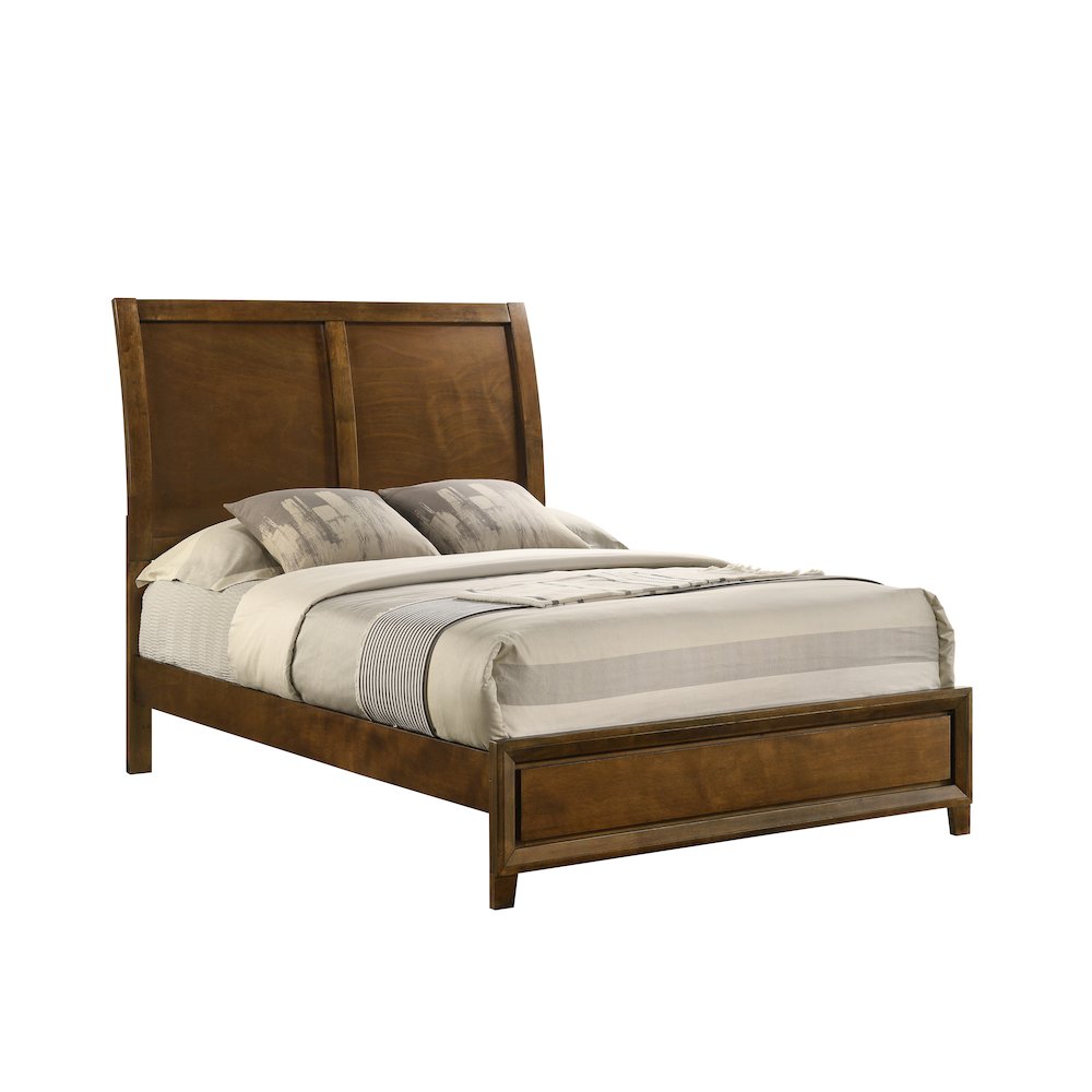 Ballard Wood Full Panel Bed in Walnut Brown. Picture 1