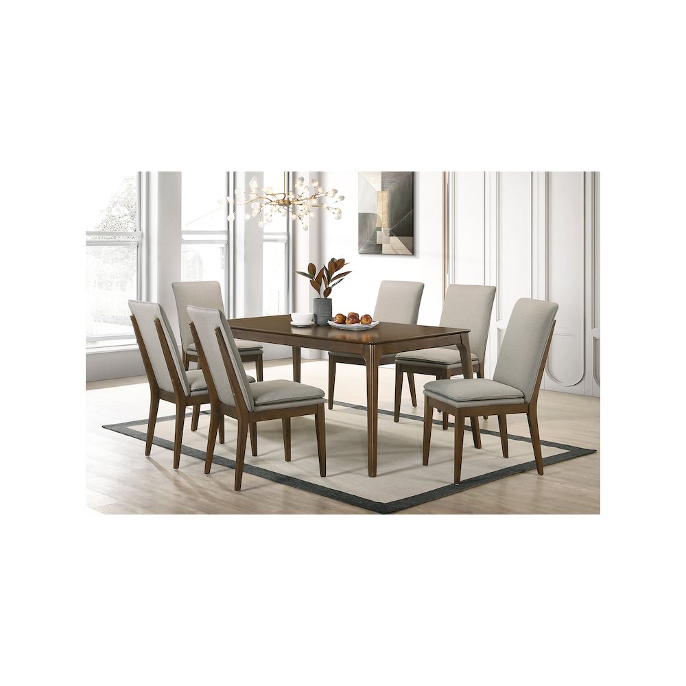 Maggie 7-Piece Wood Dining Table Set, Natural. Picture 12