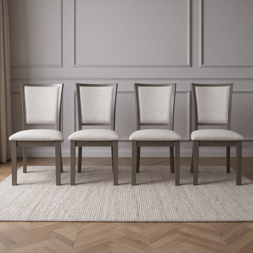 Amy Wood Dining Chair in Gray (Set of 4). Picture 6