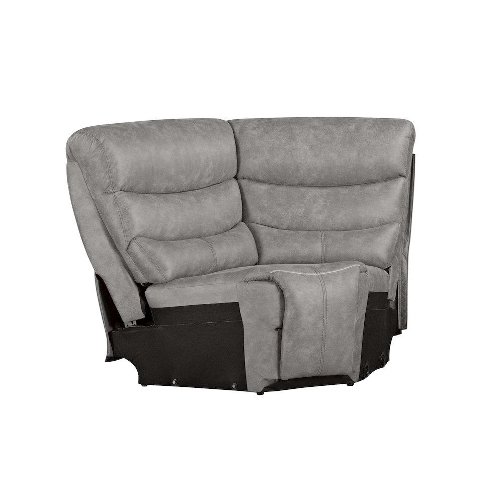 Kamari 3-Piece Polyester Fabric Power Sectional Set, Gray. Picture 8