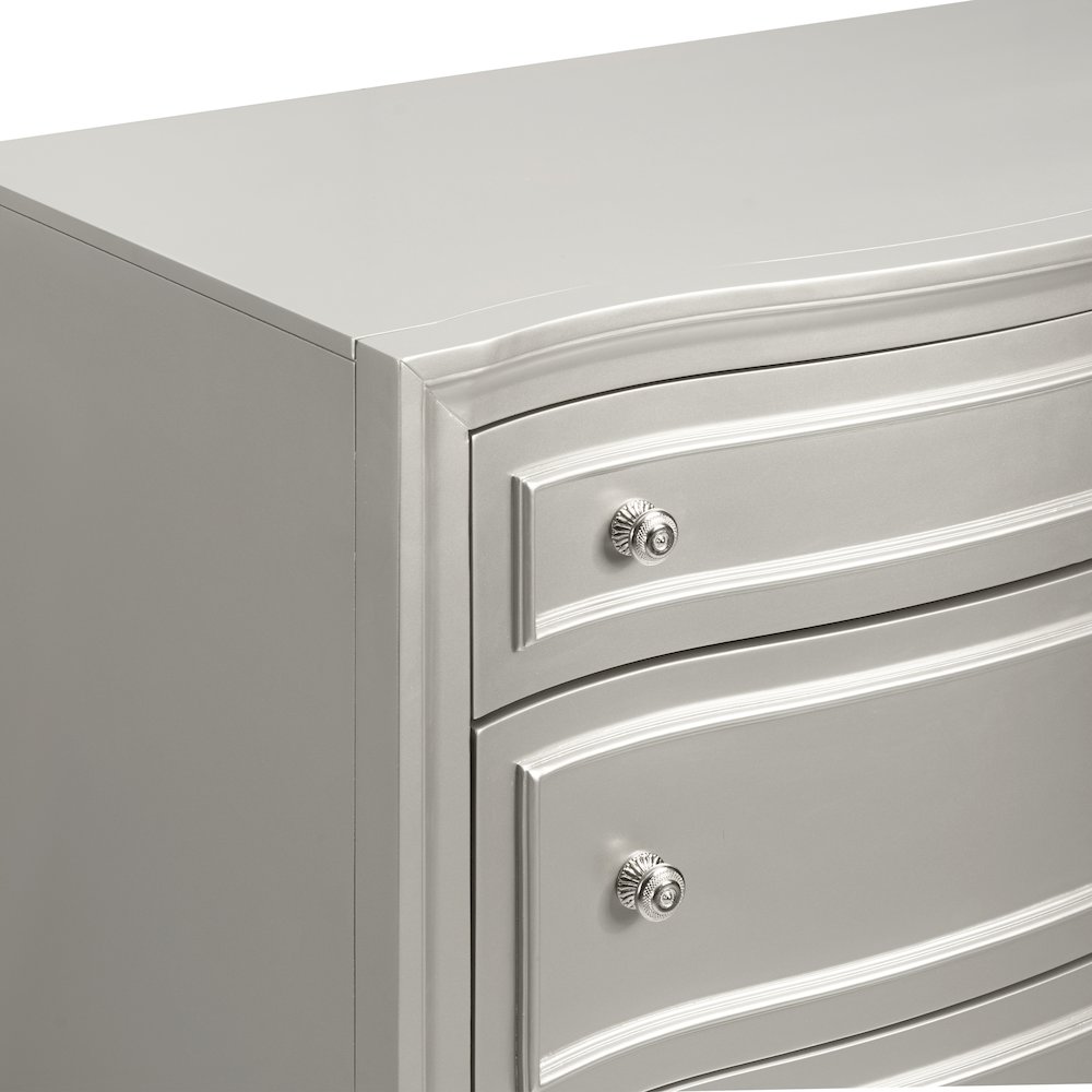 Reflections Wood 5-Drawer Chest, Silver. Picture 7