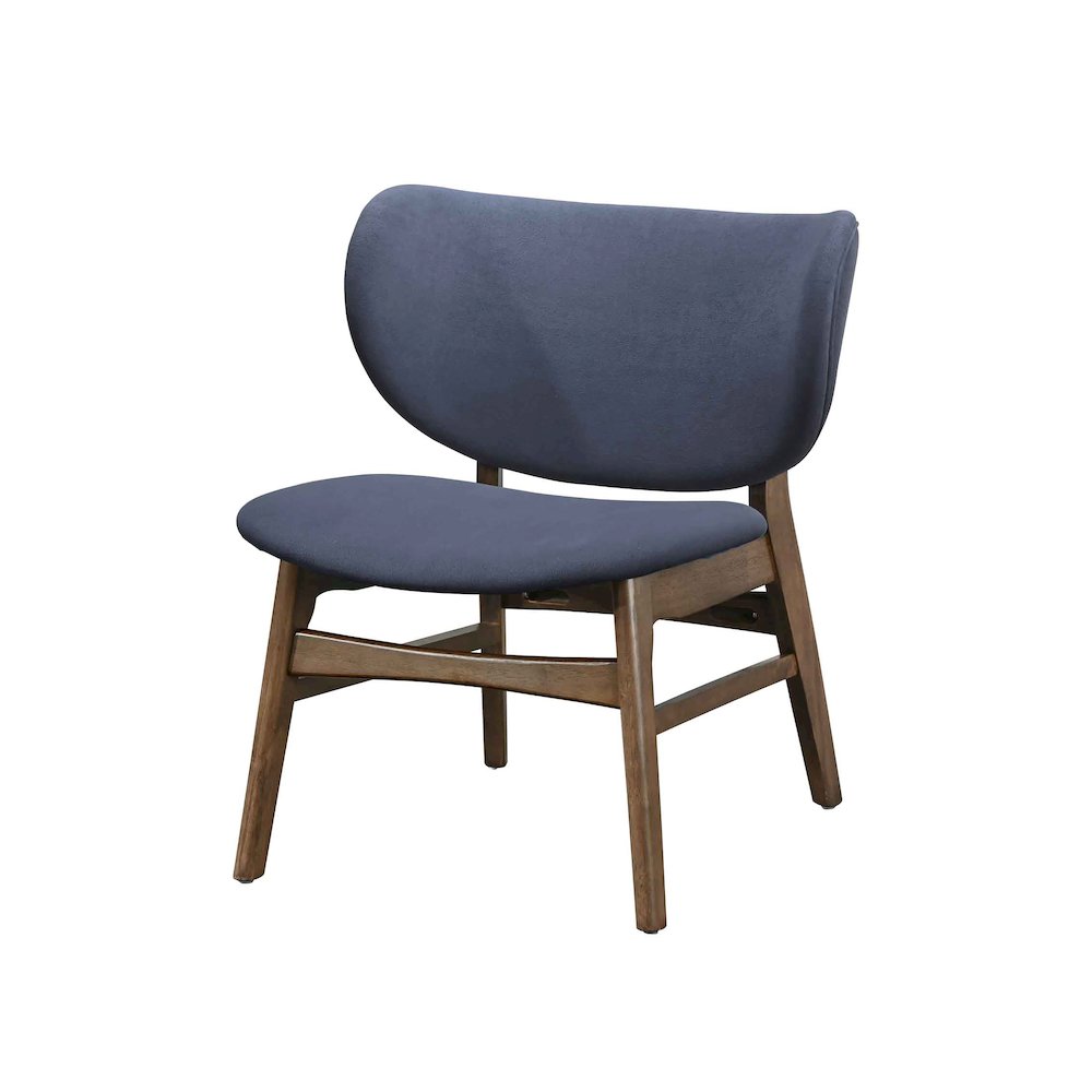 Adler 2-Piece Wood & Fabric Lounge Chair in Blue. Picture 3
