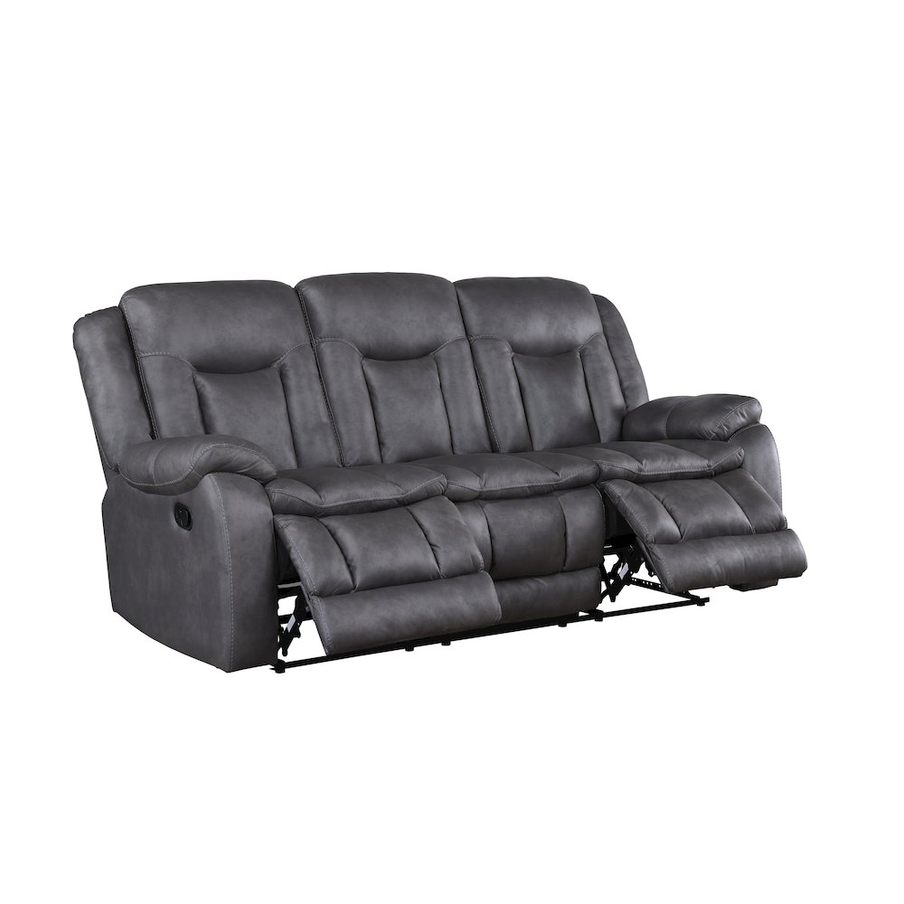 Morello Fabric Sofa with Dual Recliners, Gray. Picture 3