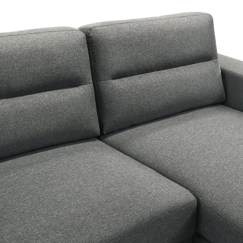 Vale 2-piece Polyester Fabric Chaise Sectional, Gray. Picture 6