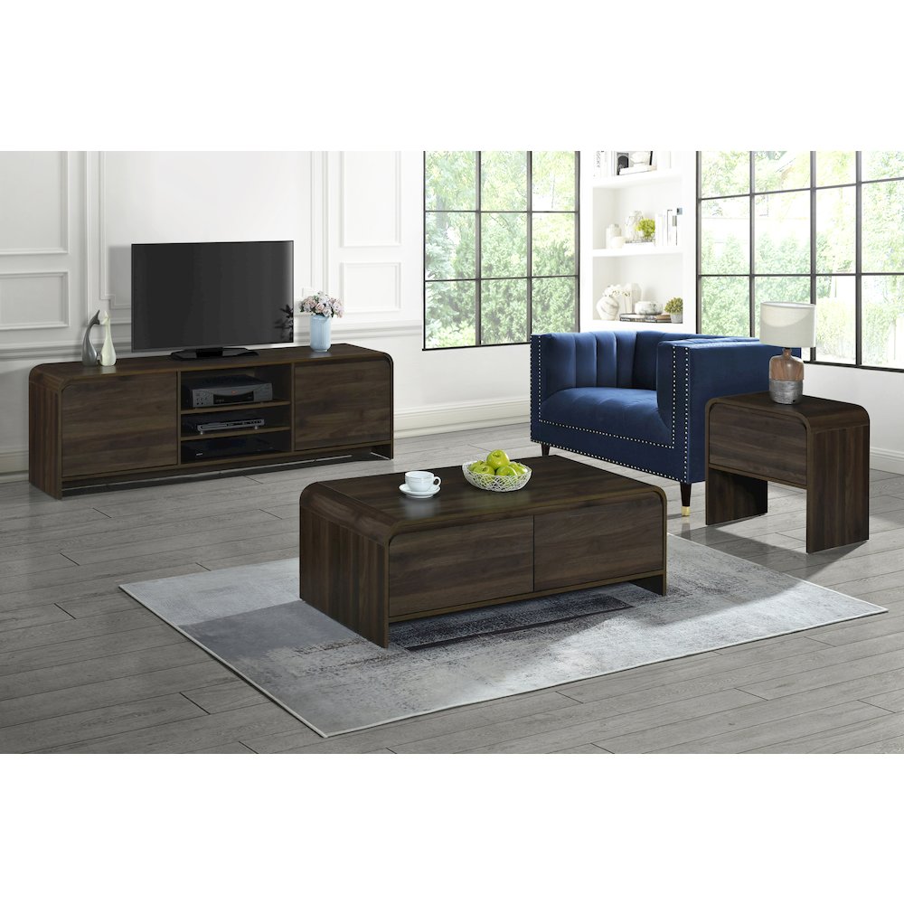 Mara 15.75 in. Walnut Rectangular Wood End Table. Picture 8