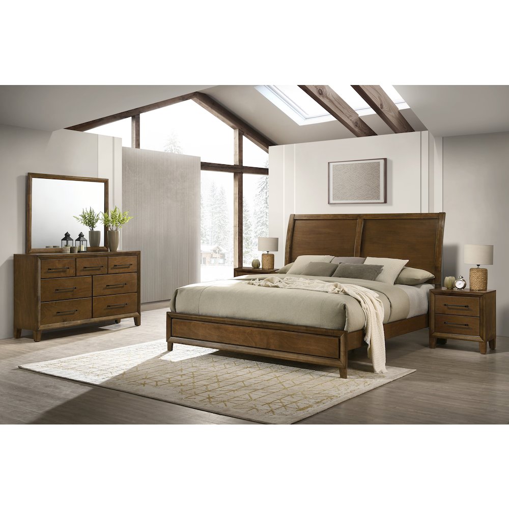 Ballard 5-Piece Wood King Bedroom Set in Walnut. Picture 18