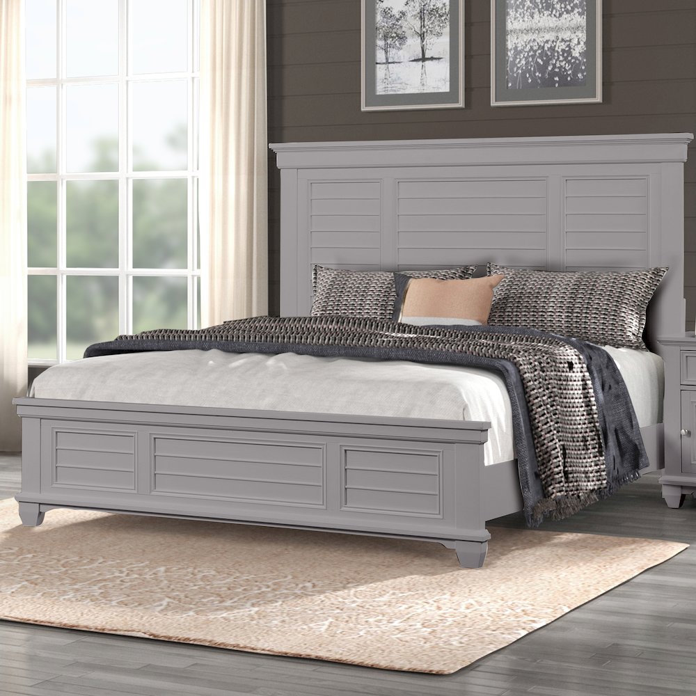 Jamestown Wood King Bed, Gray. Picture 2