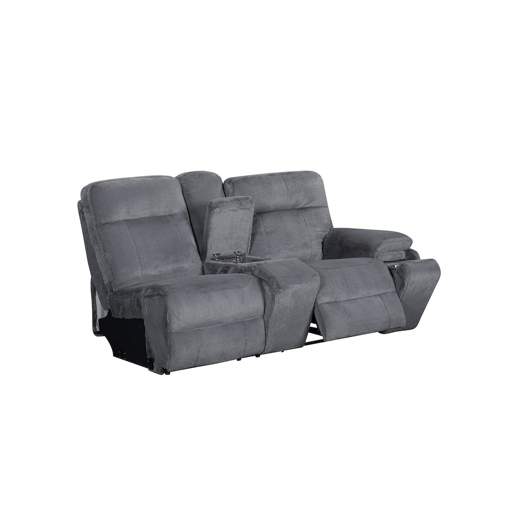 Teddy 3-Piece Fabric Power Sectional in Gray. Picture 14