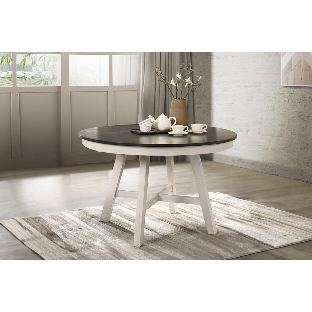 Maisie Round Table-White/Brown. Picture 6