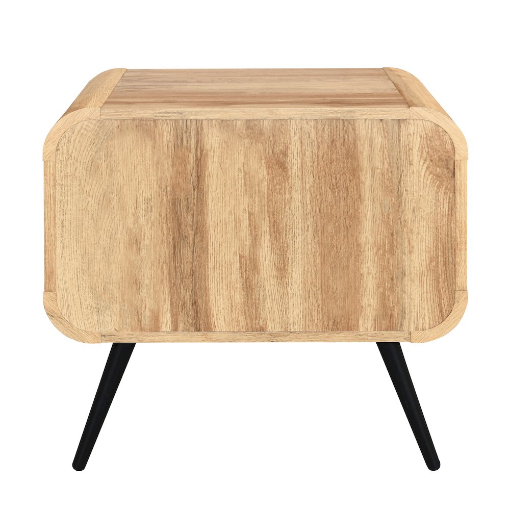 New Classic Furniture Rowan Wood 1-Drawer End Table in Natural/Beige (Set of 2). Picture 6