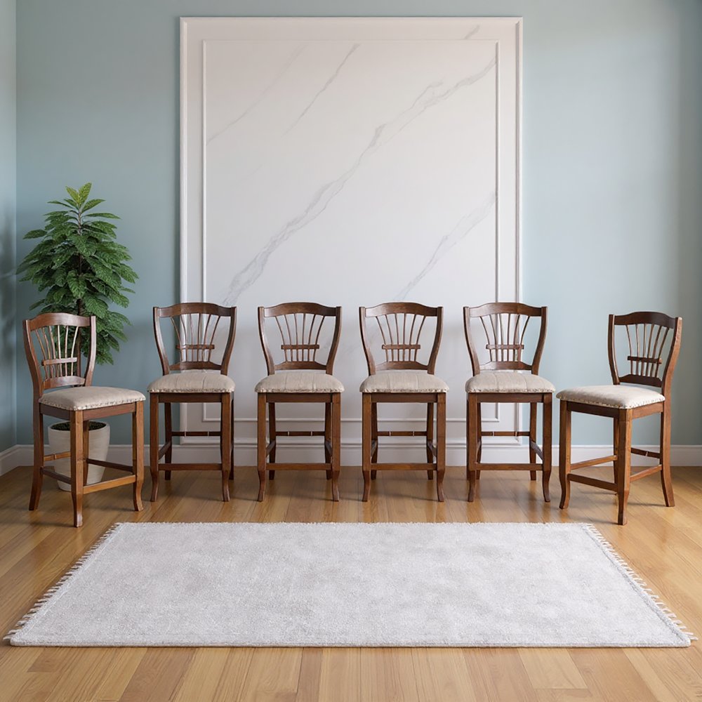 Bixby Wood Counter Chair in Espresso Brown (Set of 6). Picture 2