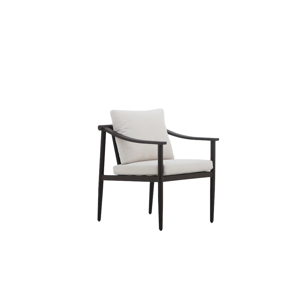 Moana Metal Patio Side Chair in Brown/Ivory (Set of 2). Picture 2